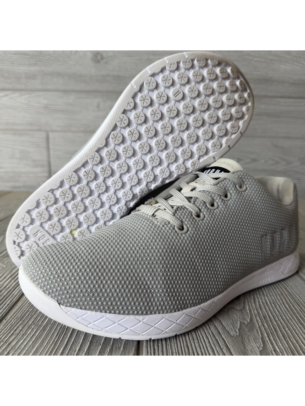 Nobull Superfabric Trainer Men's Size 10 White Gray CrossFit Gym Shoes Sneakers